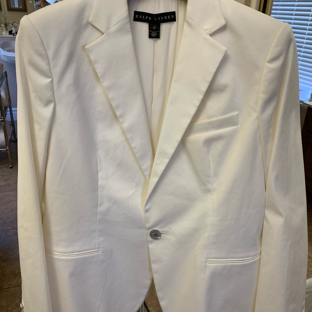 Ralph Lauren Black Label White  Blazer Size 12